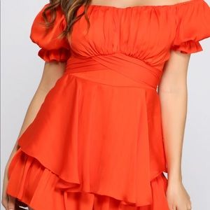 Belted layered romper